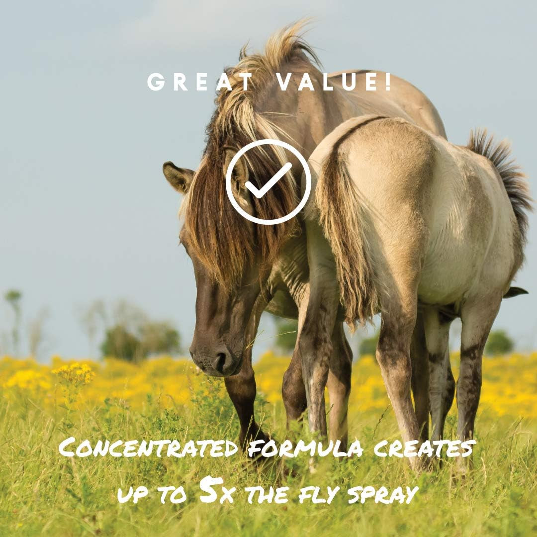 Aloe Herbal Horse Spray | Fly Repellent with Aloe, Sunscreen, and Coat Conditioners | Promotes a Healthy Coat and Protection from the Sun | 1 Gallon Concentrate
