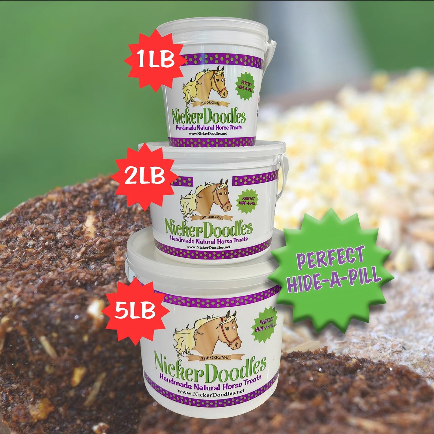 Nickerdoodles Horse Treats 2Lb Soft Baked Pill Pockets for Easy Medication