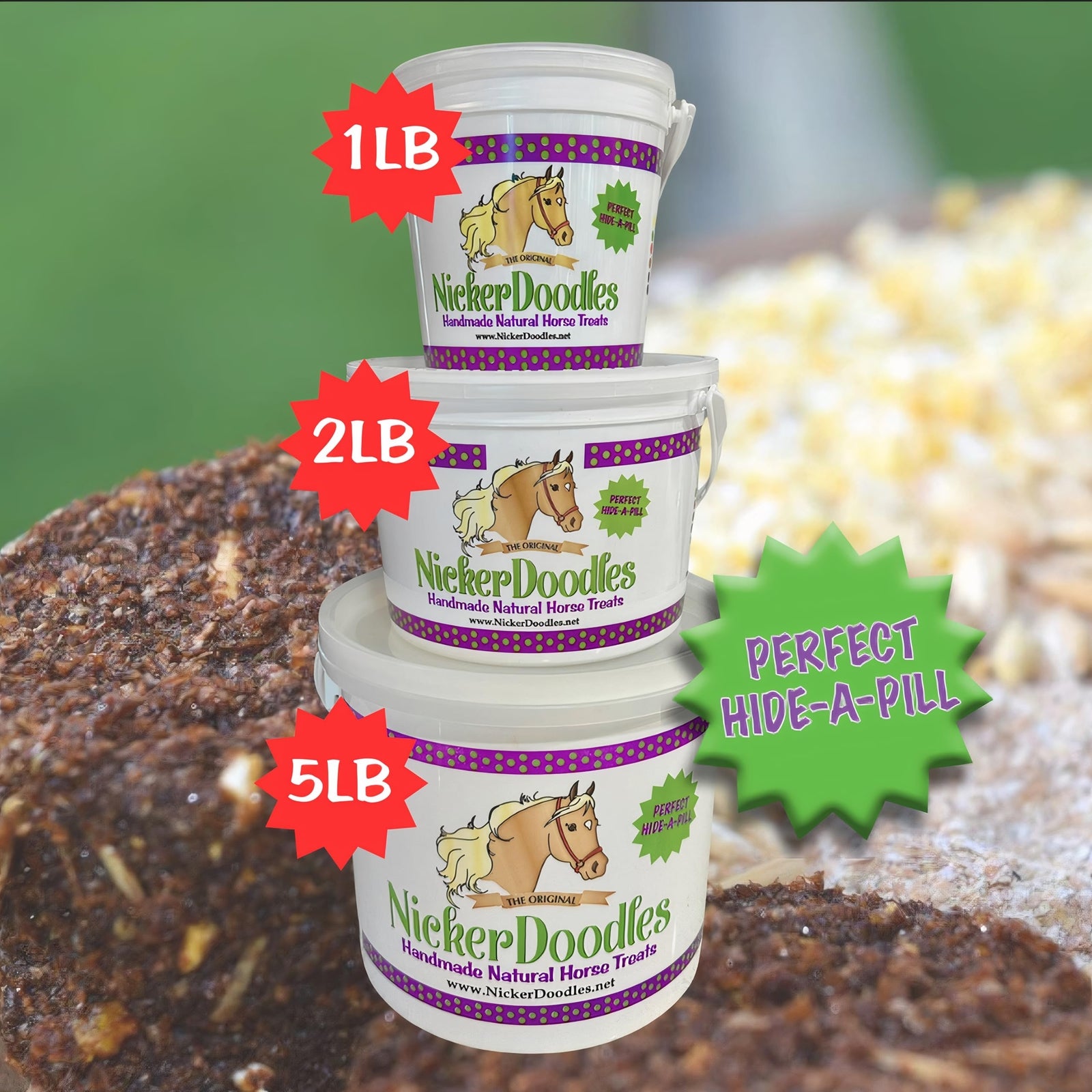 Nickerdoodles Horse Treats 2Lb Soft Baked Pill Pockets for Easy Medication