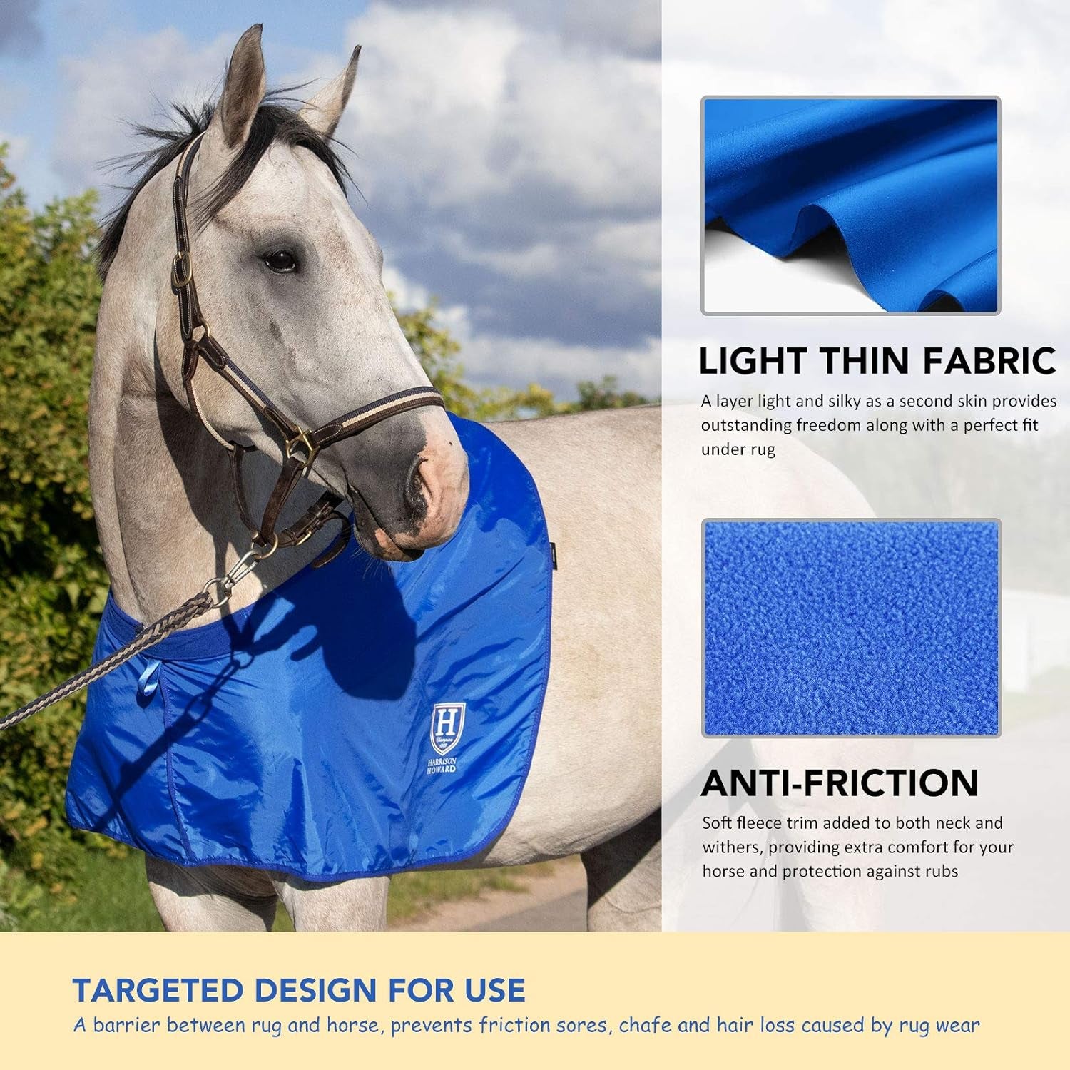 Hhorse Shoulder Guard Anti-Rub Bib Chest Saver Wither Protector Champion Blue