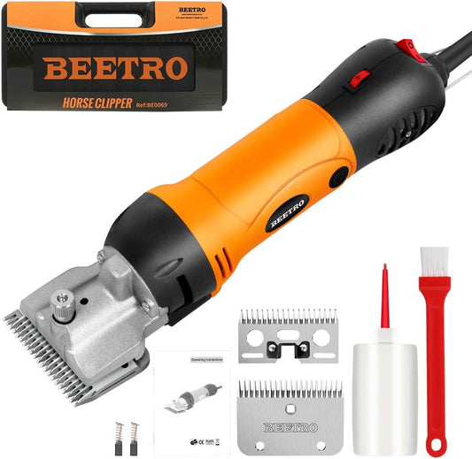 500W Electric Professional Horse Shears, 6 Speeds Animal Grooming Clippers for Horse Equine Goat Pony Cattle, with an Extra Set of Shearing Blades