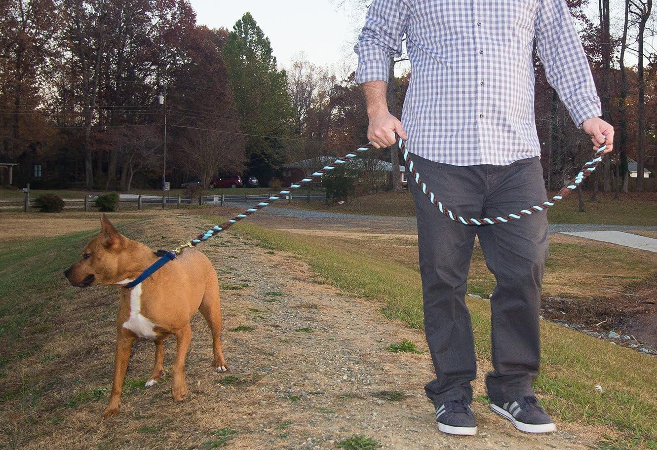 Fms Cotton Rope Leash Lead for Medium to Large Dogs, Pets Handmade in USA with 100% American Made Rope Custom Colors, Heavy Duty Hardware (Black) 1/2-Inch X 10 Foot