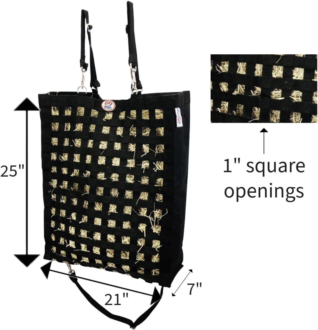 Ultra Slow Feeder Horse Hay Bag with Super Tough Bottom and 6 Month Warranty