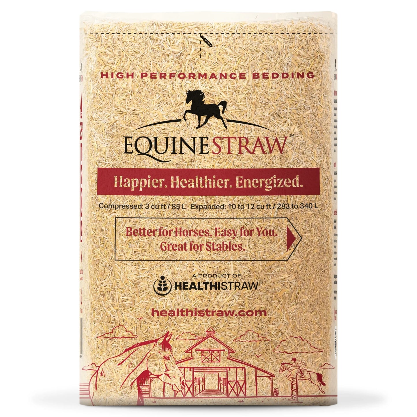 Equinestraw, 3 Cu Ft - All-Natural Wheat Straw Bedding for High-Performance Horses, Foaling and Trailers - Horses with Respiratory or Sensitive Skin Issues- Sustainably Sourced - Cleaned