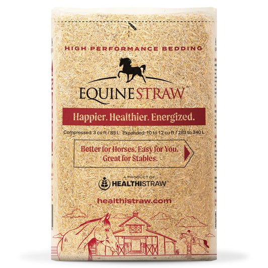 Equinestraw, 3 Cu Ft - All-Natural Wheat Straw Bedding for High-Performance Horses, Foaling and Trailers - Horses with Respiratory or Sensitive Skin Issues- Sustainably Sourced - Cleaned