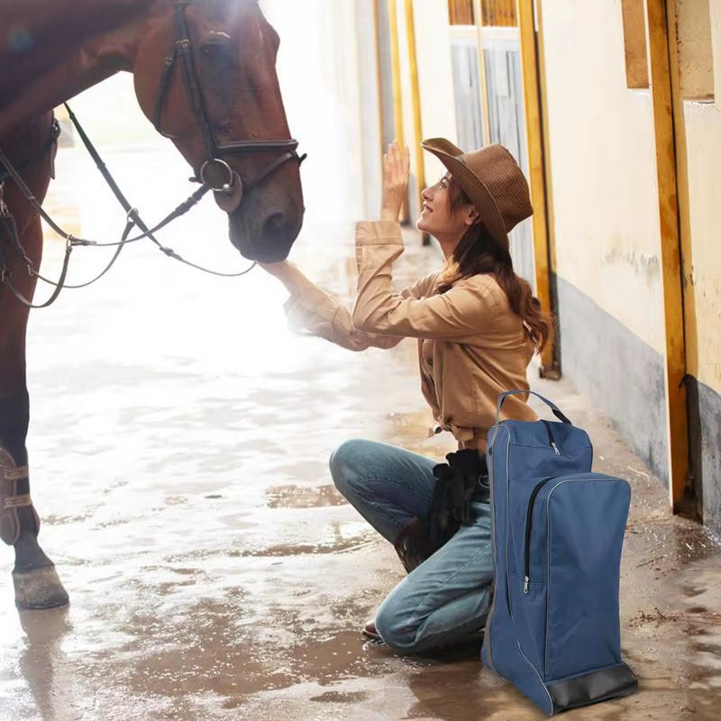Horse Riding Boot Bag Multifunctional Large Capacity Tall Boot Bag Weatherproof Boots Pouch Portable Riding Boot Bag for Travel