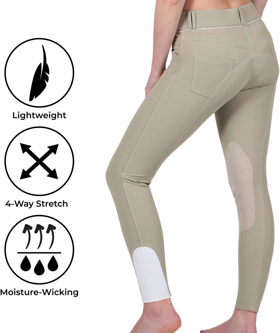 Euroseat Breeches - High Waist Platinum Brooklyn Riding Pants for Women