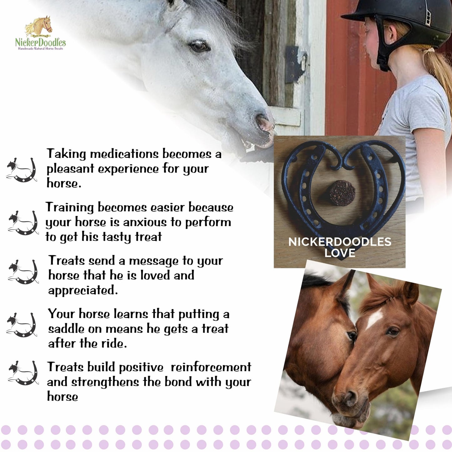 Nickerdoodles Horse Treats 2Lb Soft Baked Pill Pockets for Easy Medication